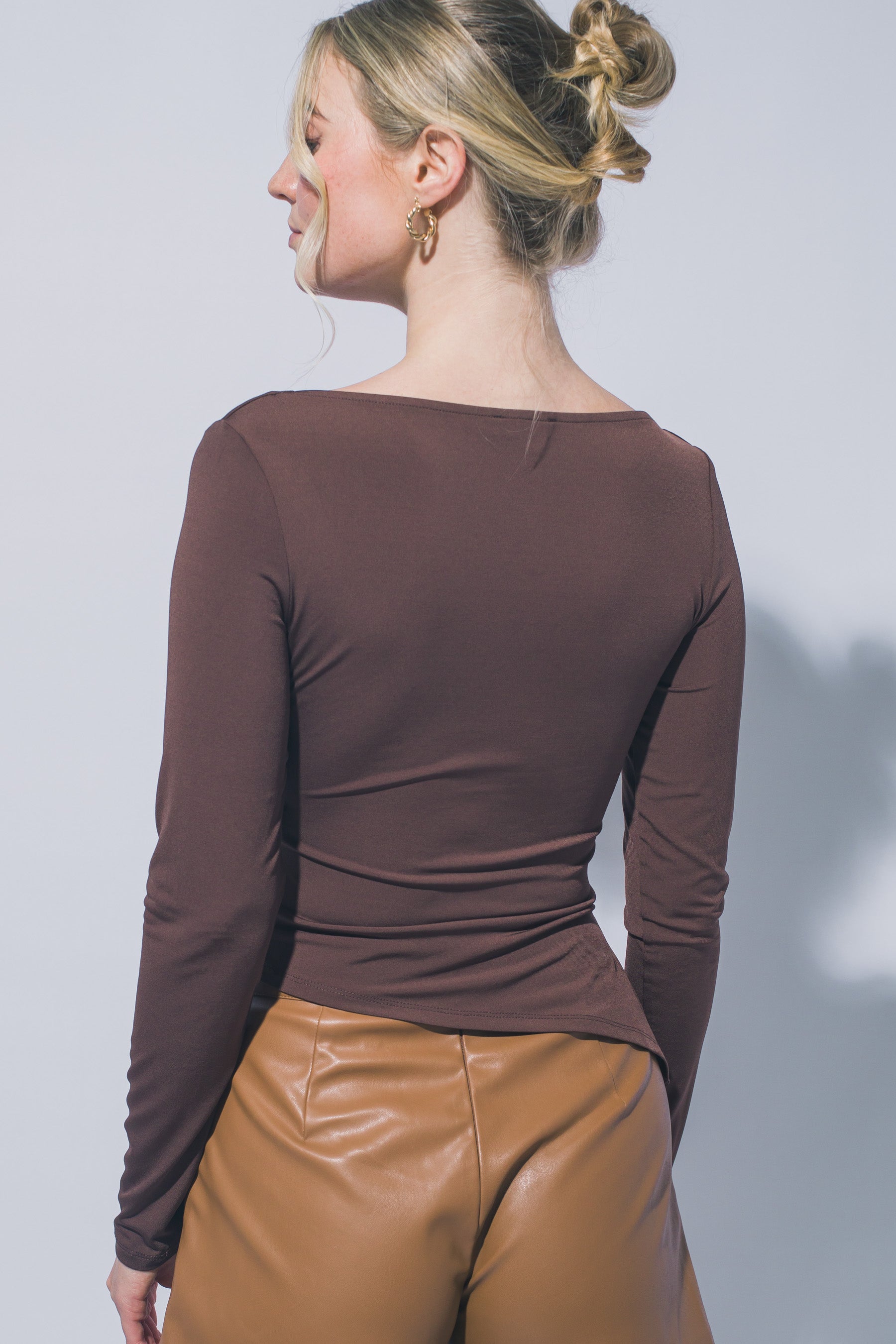 JERSEY SOLID BOAT NECK TOP