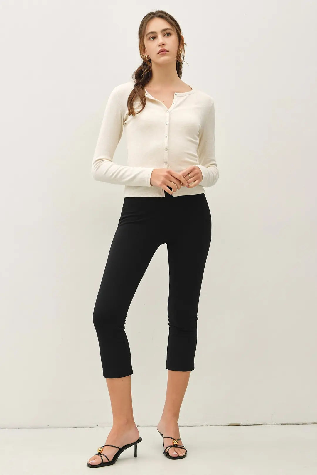 MODAL RIBBED BUTTON DOWN CARDIGAN