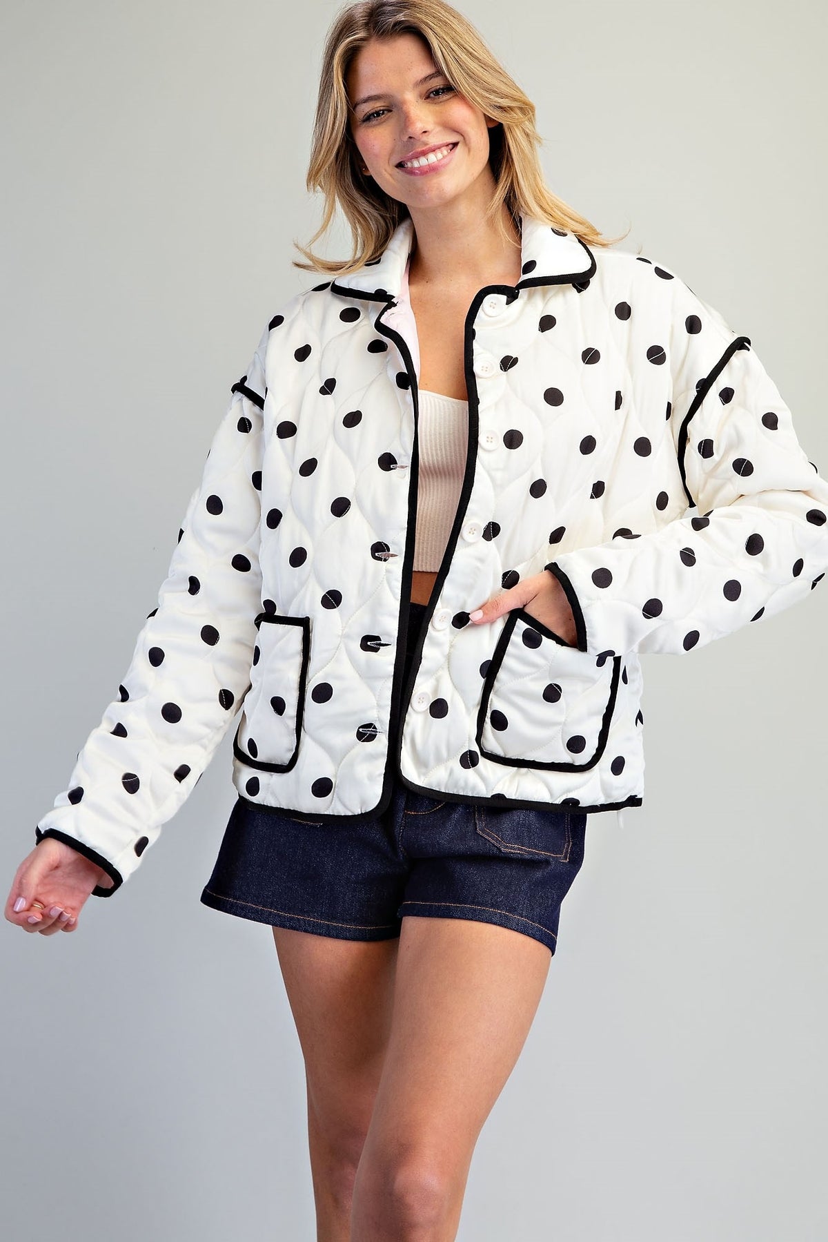 POLKA DOT QUILTED JACKET