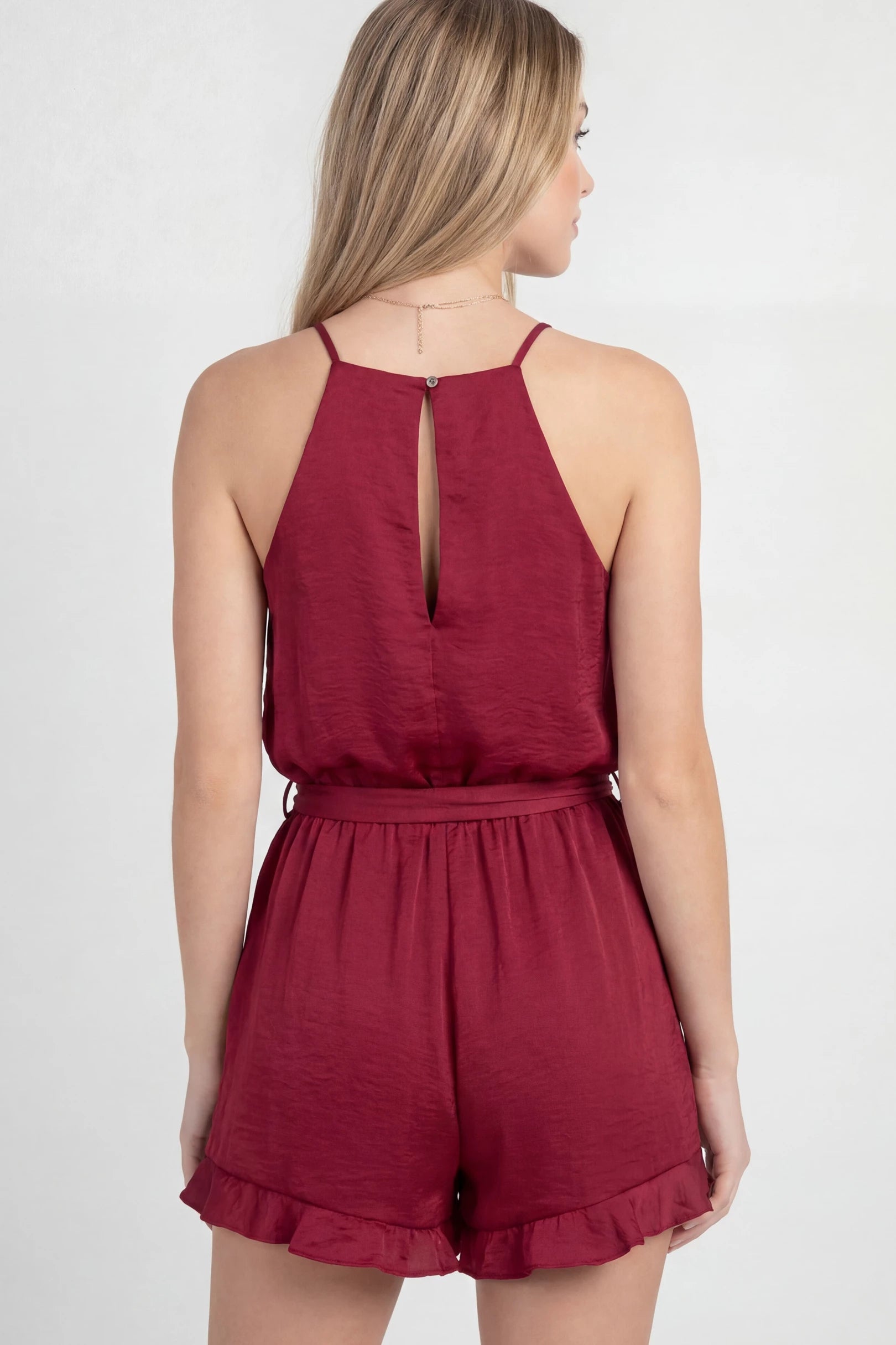 GAME DAY - SLEEVELESS SATIN ROMPER