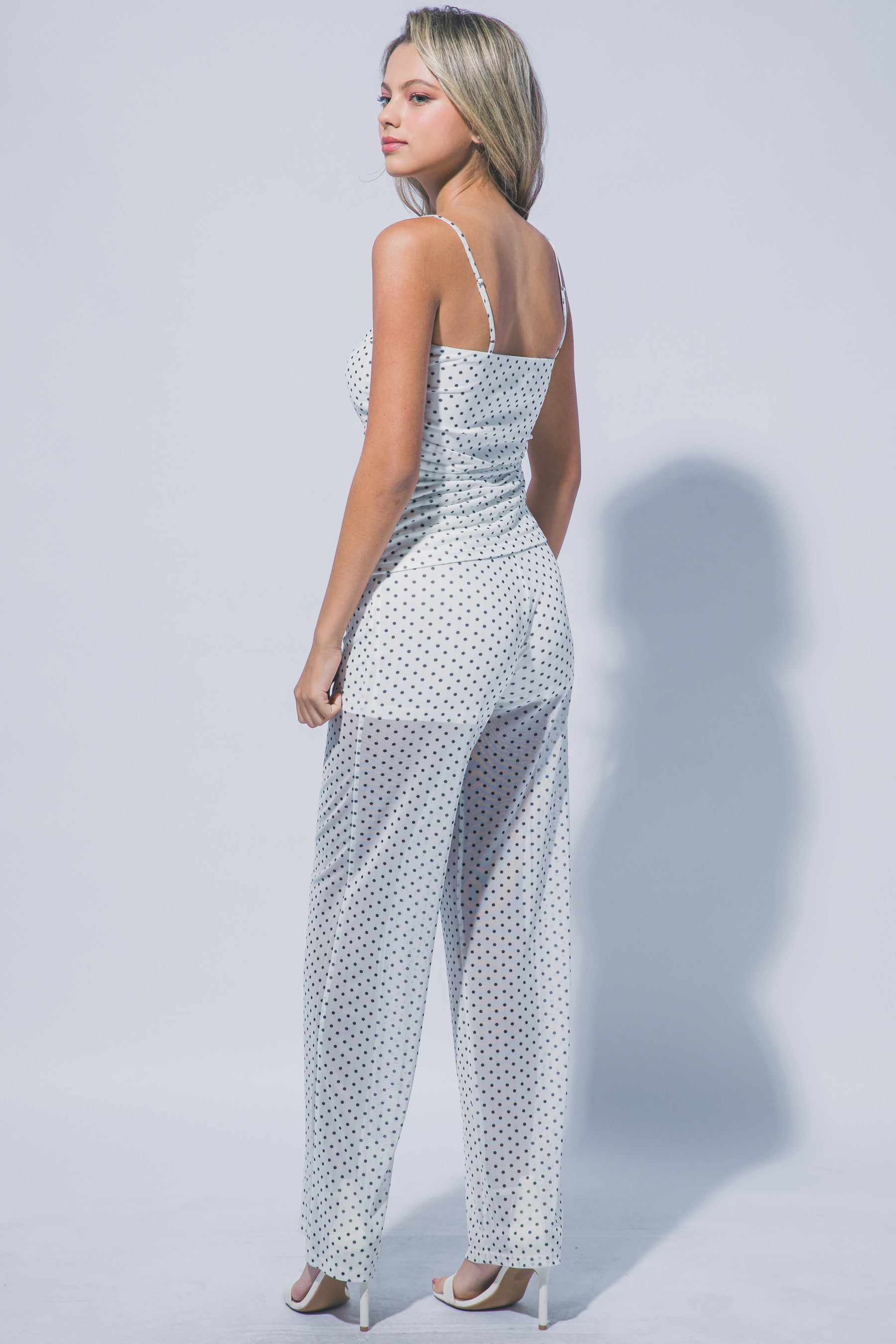 SHEER POLKA DOT TWO PIECE SET