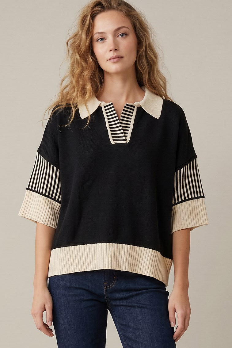 HALF SLEEVE SWEATER TOP