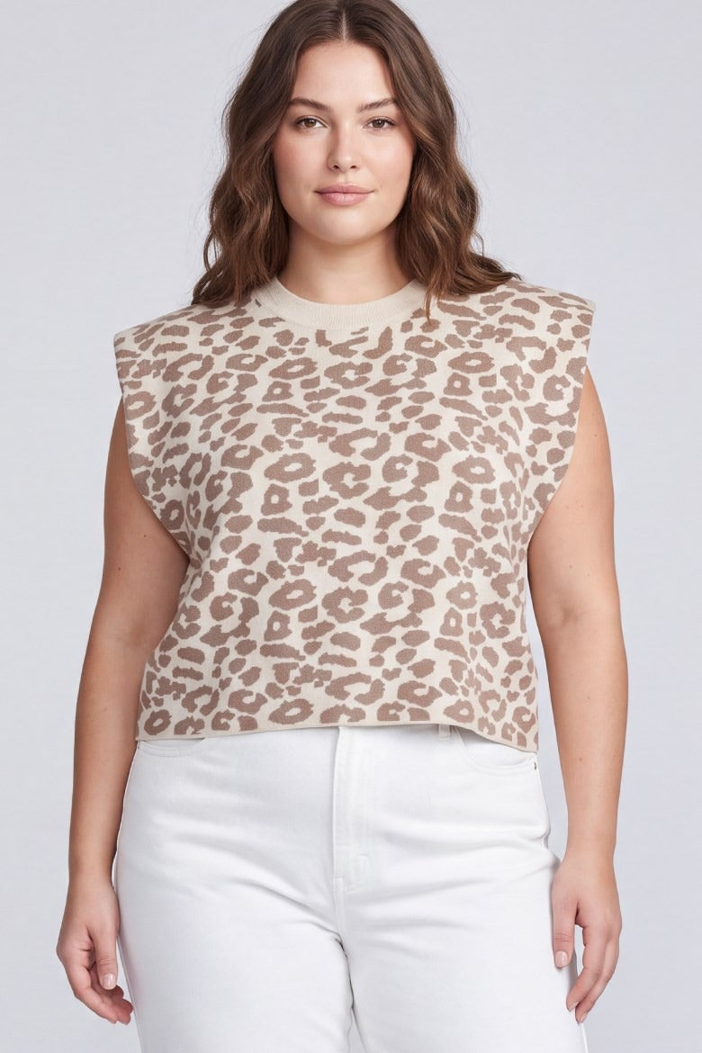 LEOPARD PATTERNED SWEATER TOP