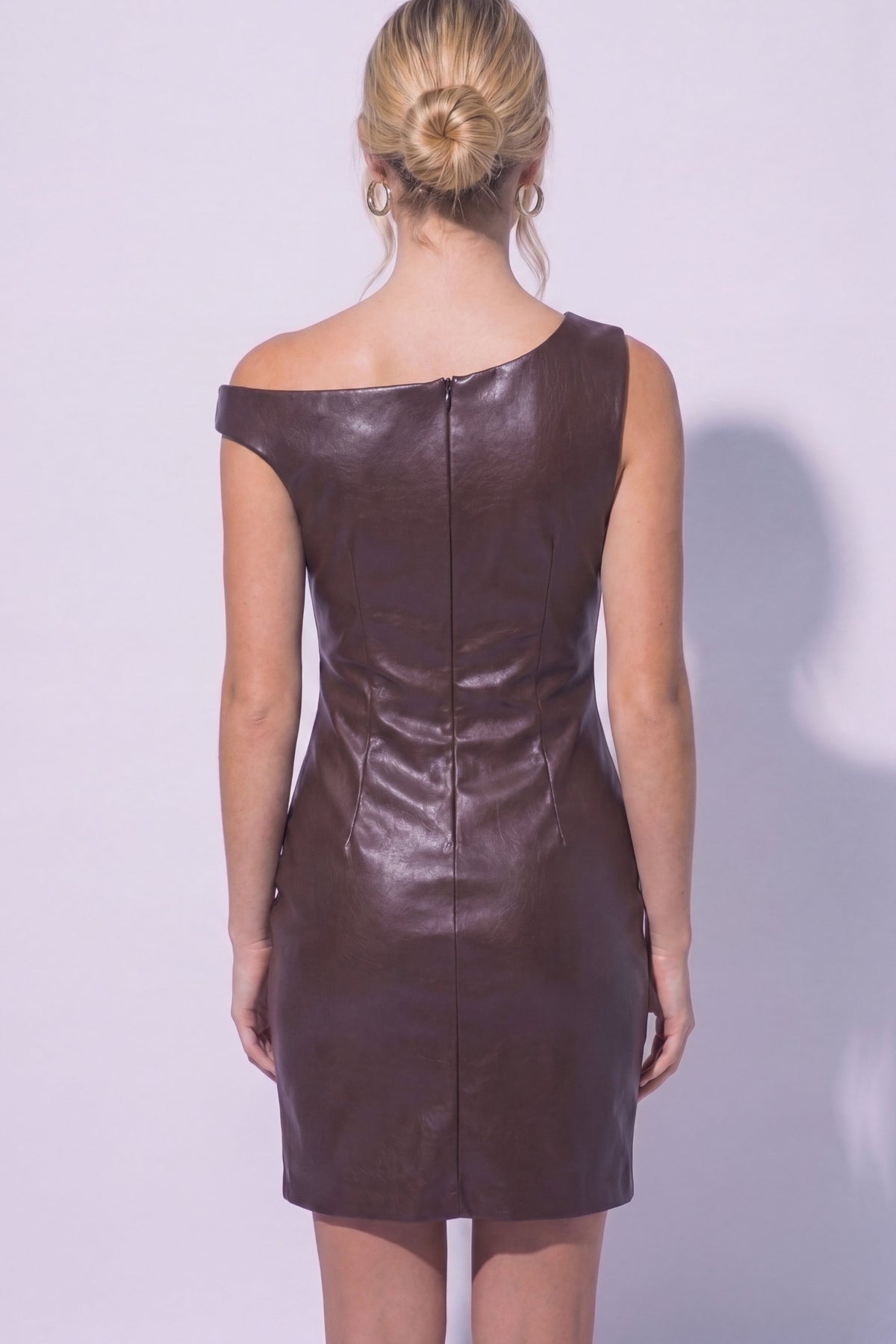 FAUX LEATHER MINI DRESS