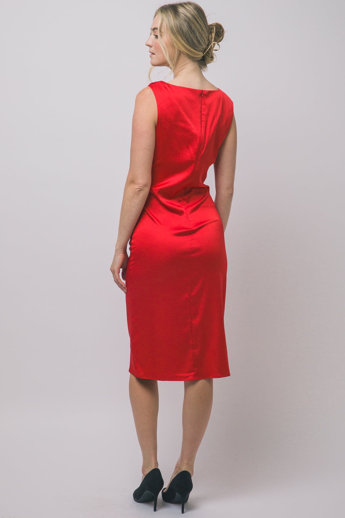 HARDWARE DETAIL SOLID MIDI DRESS