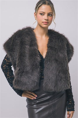 FAUX FUR WRAP VEST