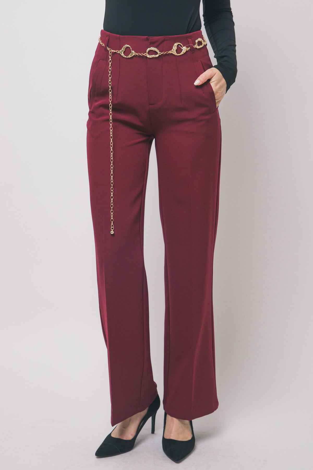 HIGH-RISE TAILORED PANTS