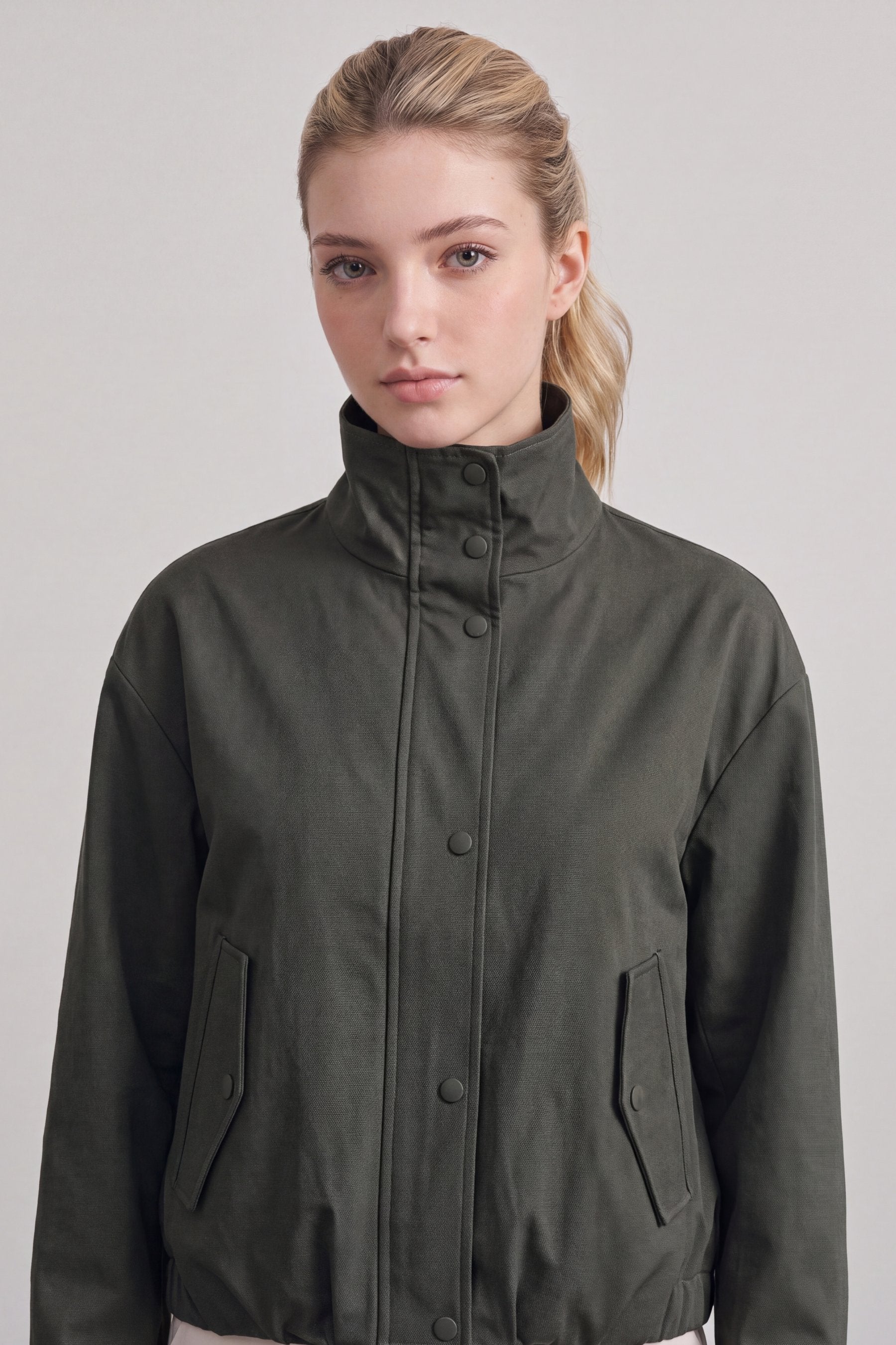 SOLID BUTTON DOWN JACKET