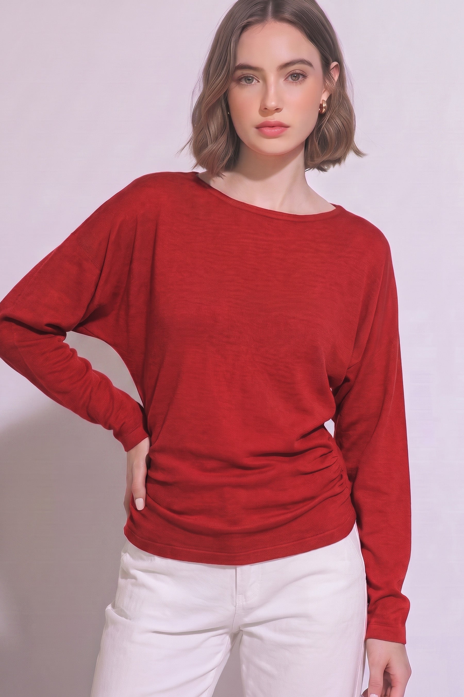 LONG SLEEVE KNIT TOP