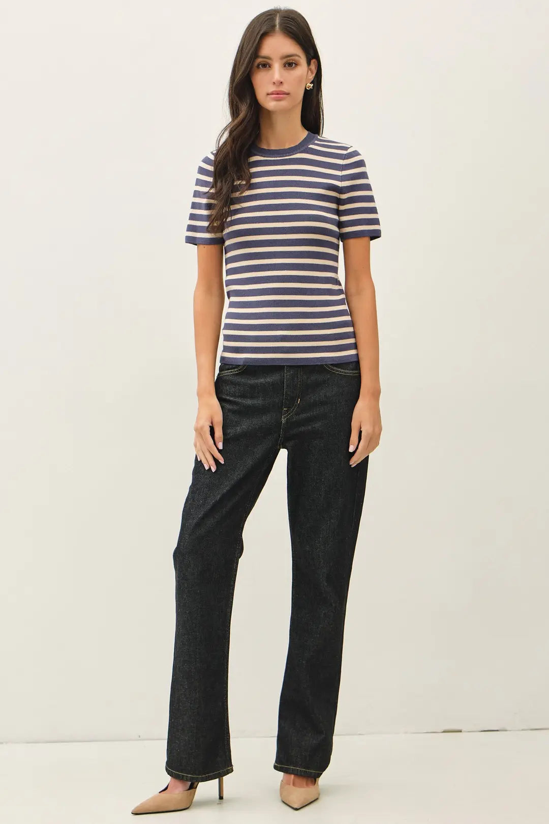CLASSIC STRIPED SWEATER TOP