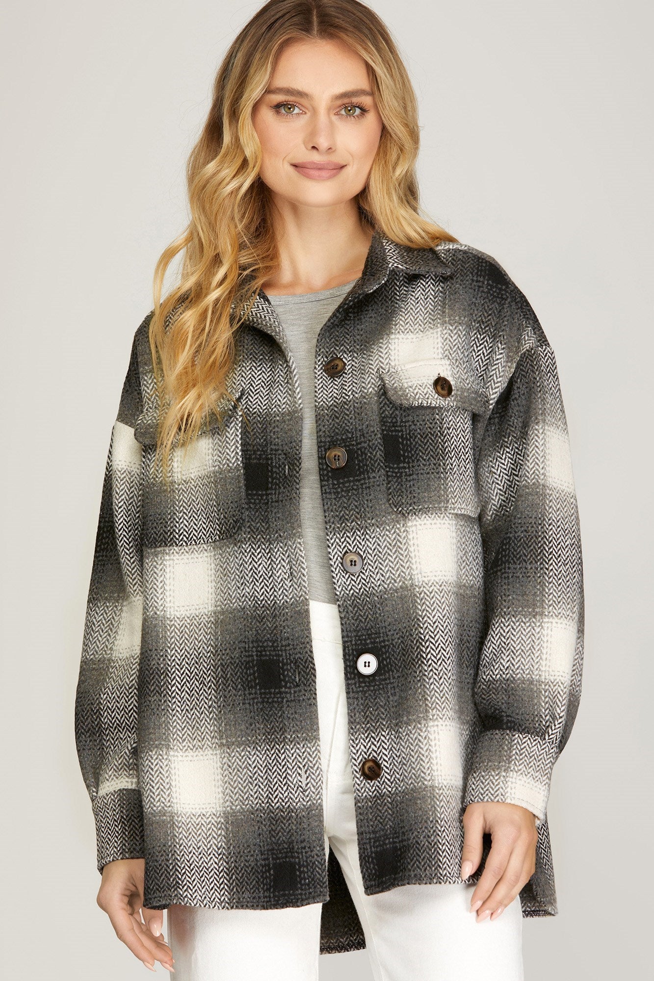 PLAID JACKET WITH HOODIE