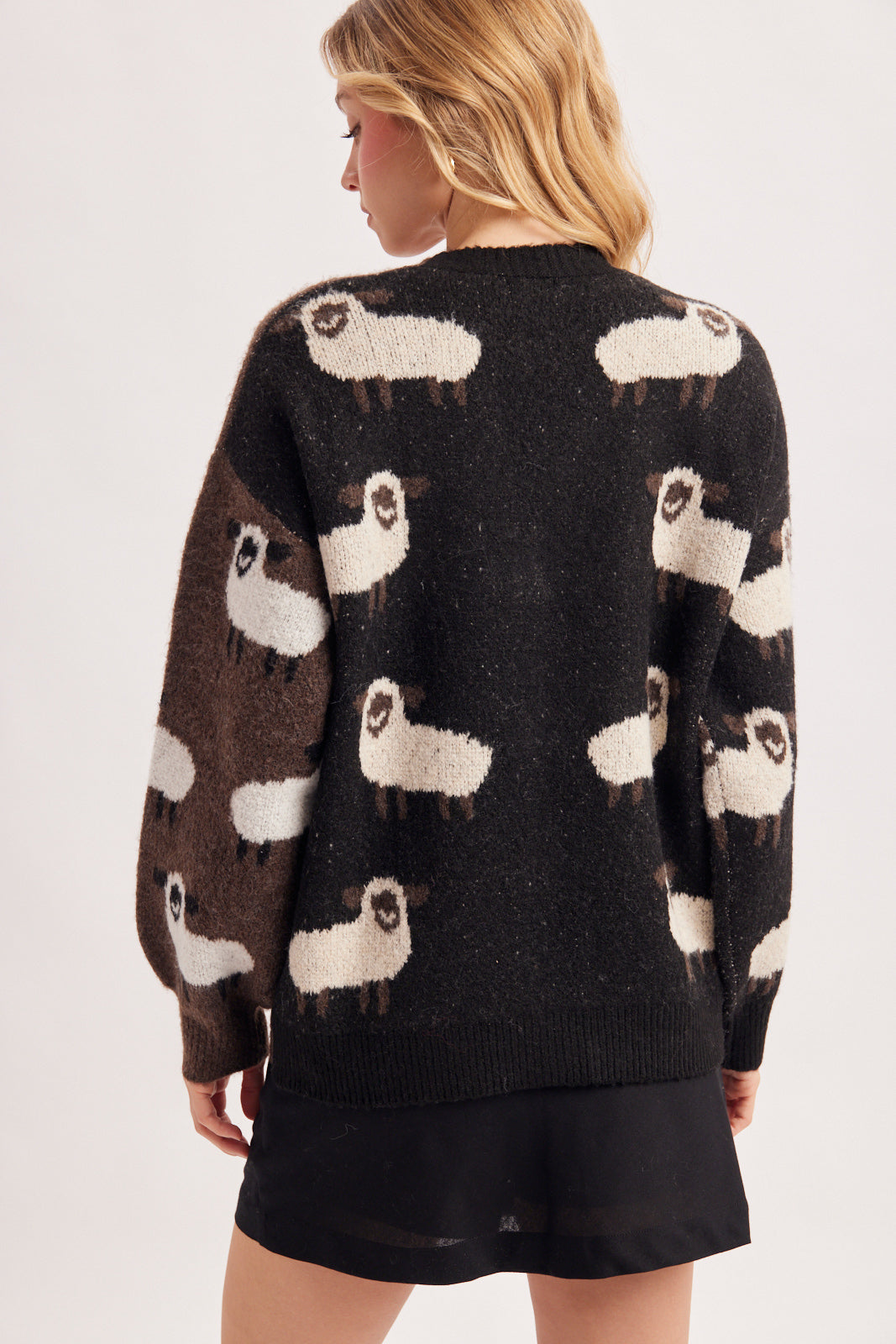 BABY SHEEP TWO TONED CARDIGAN