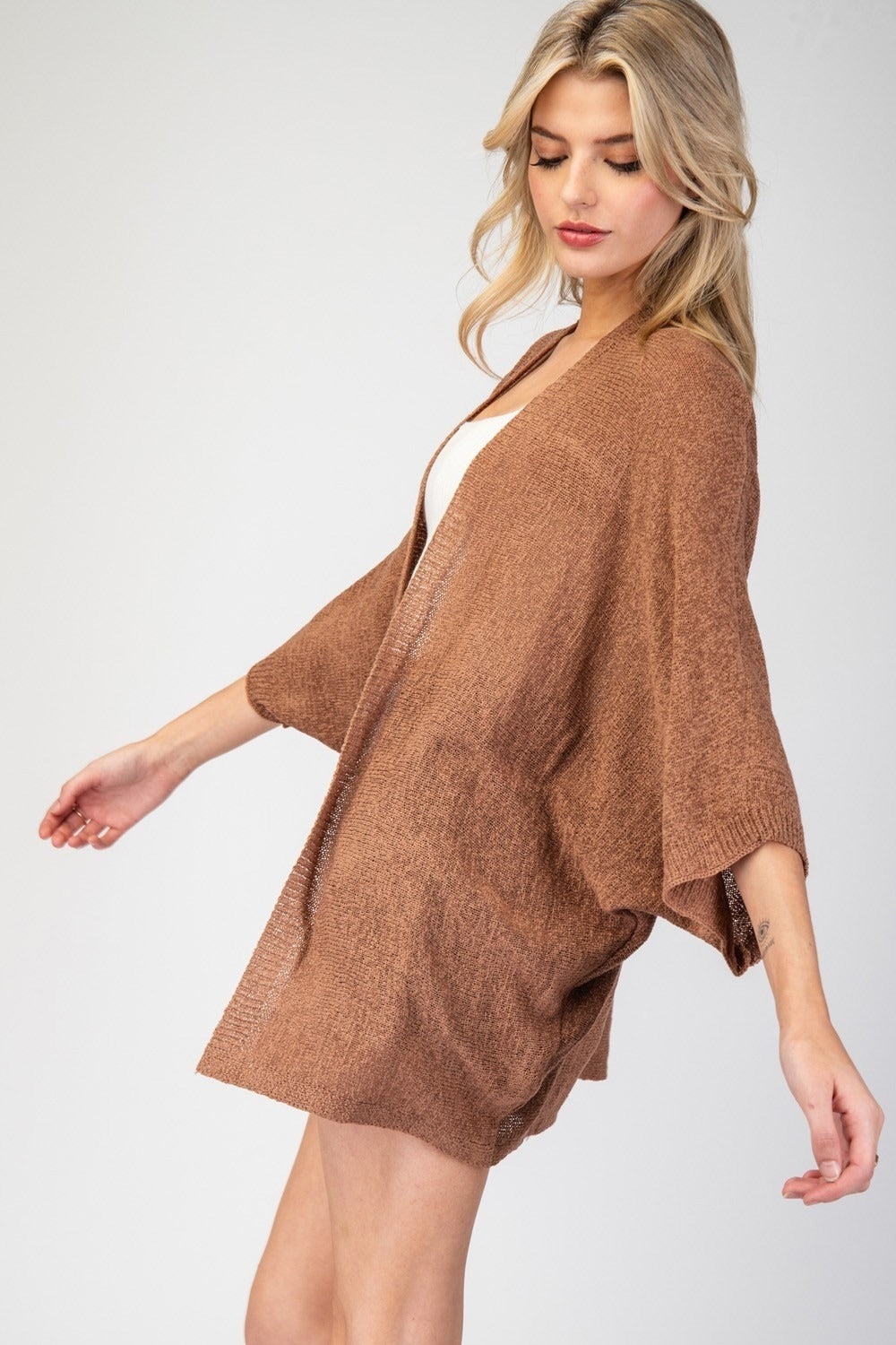 DOLMAN SHORT SLEEVE CARDIGAN