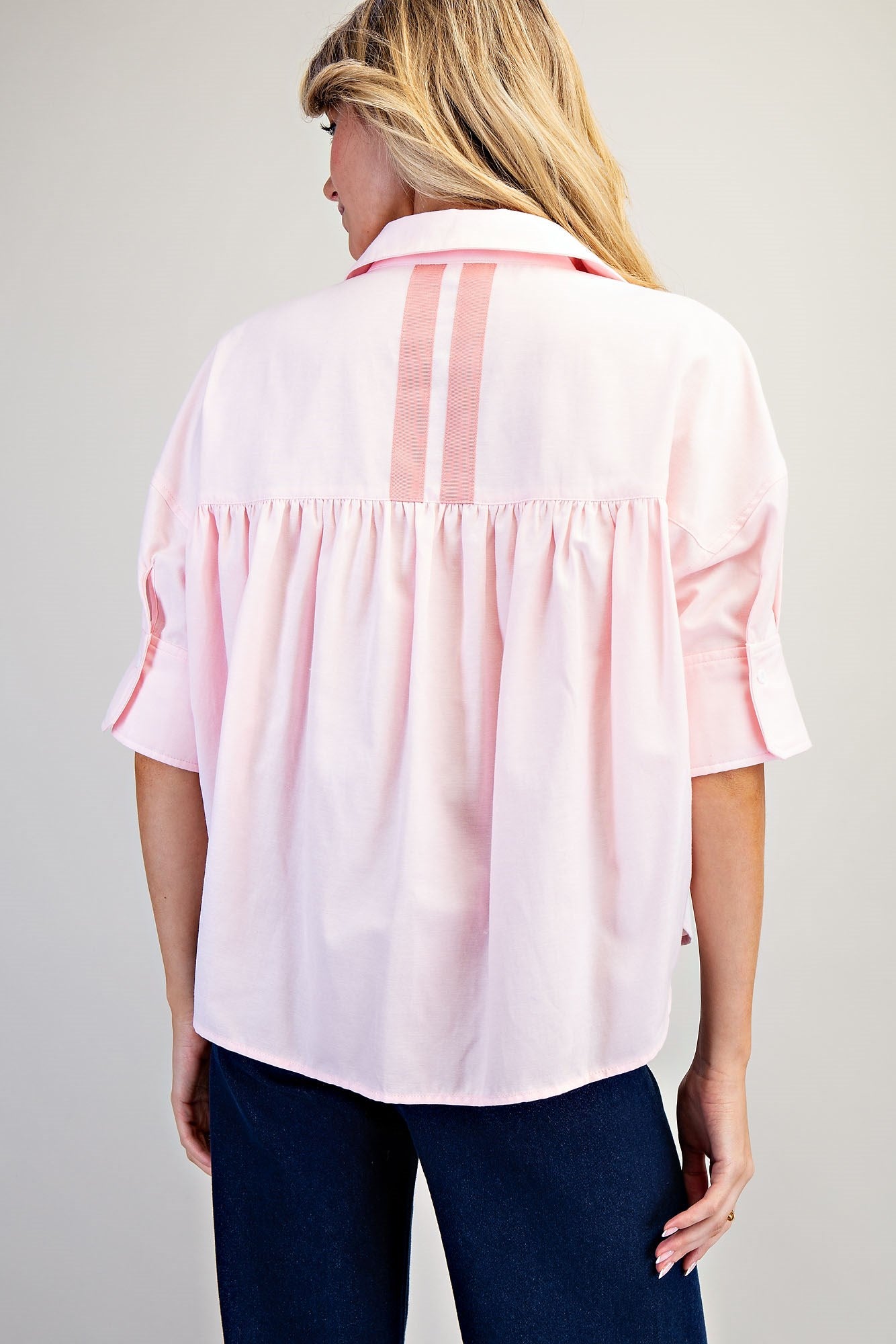 CONTRAST STRIPE DETAILING BUTTON DOWN SHIRT
