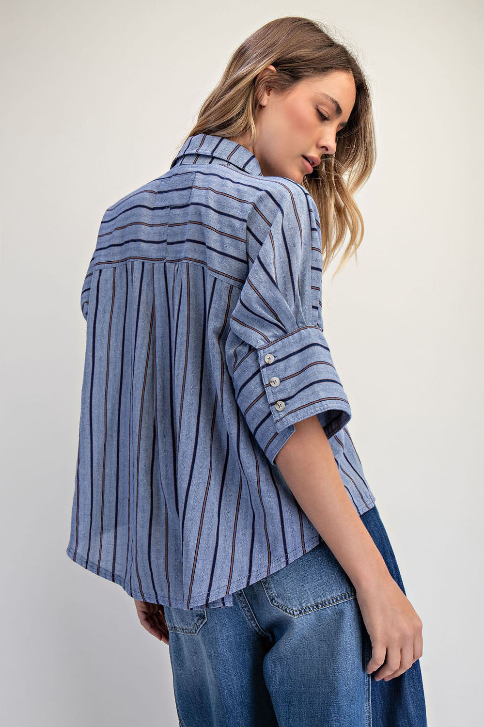 SEASIDE COTTON STRIPE SHIRT