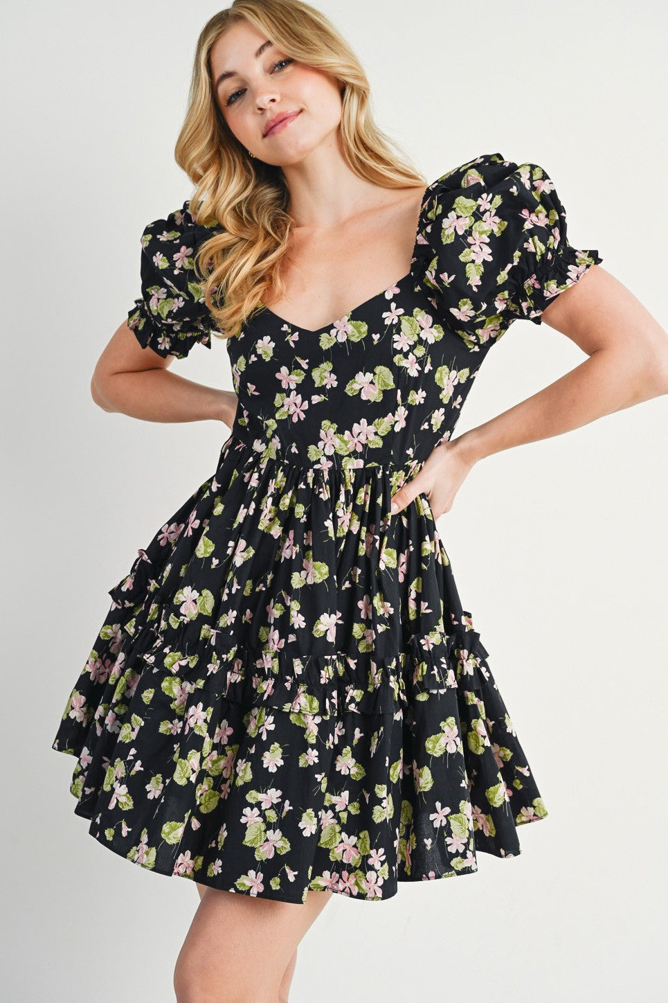 PUFF SLEEVES DRESS