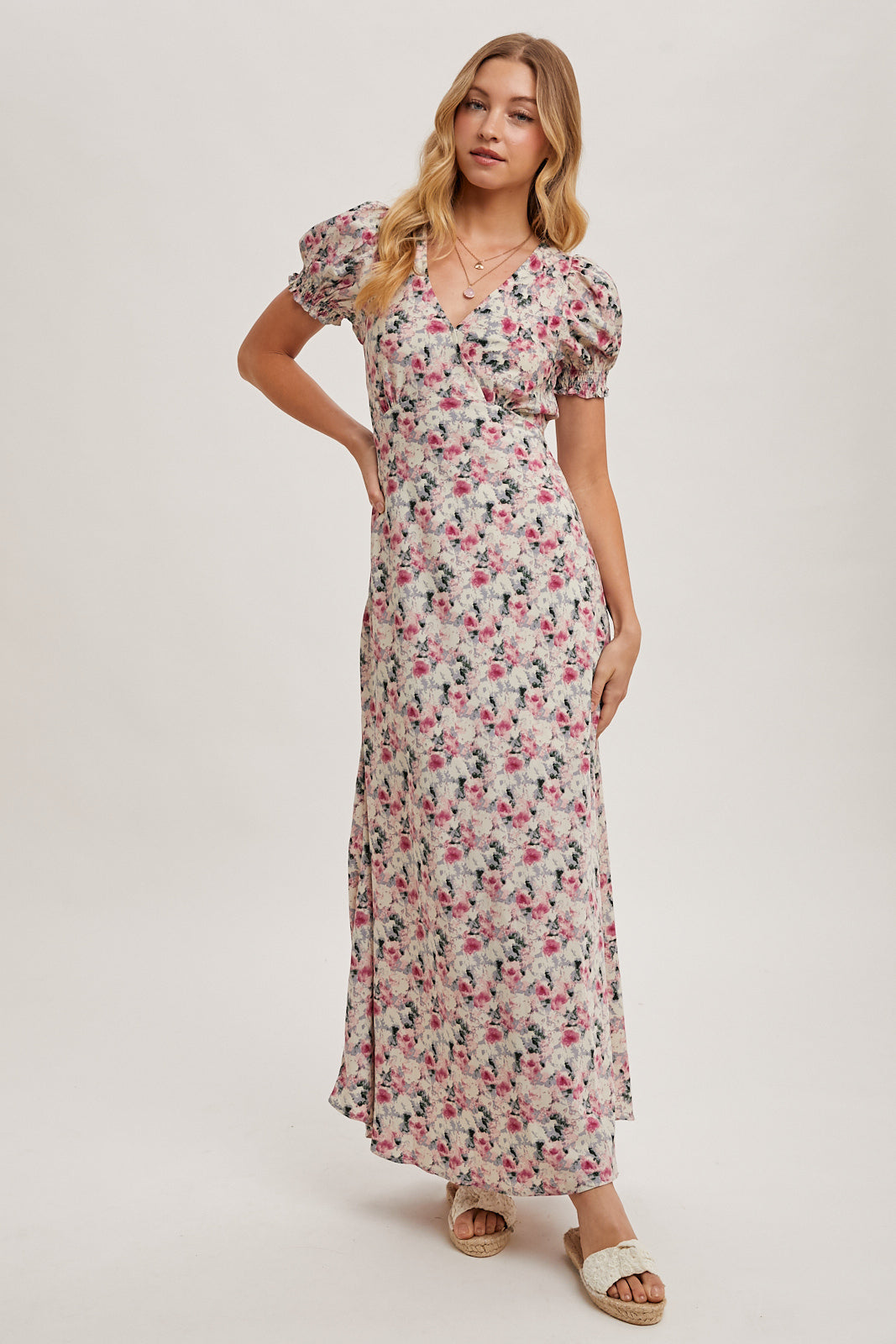 FLORAL PRINTED WRAP MAXI SUN DRESS