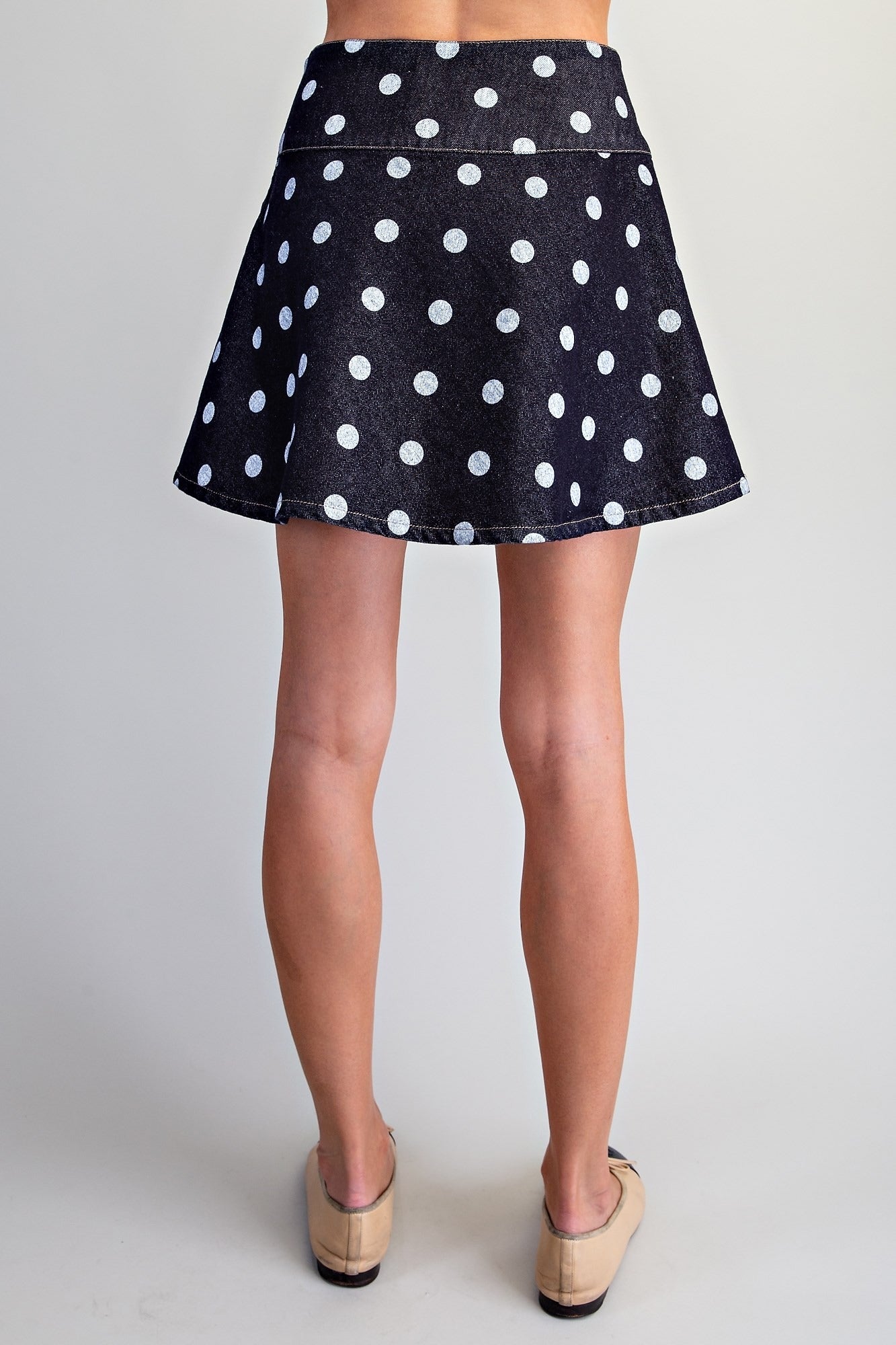 MINERAL WASHED POLKA DOT MINI SKIRT