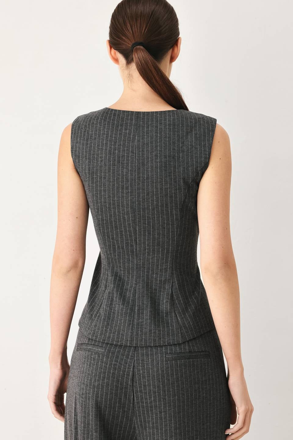 STRETCH WOVEN STRIPE VEST