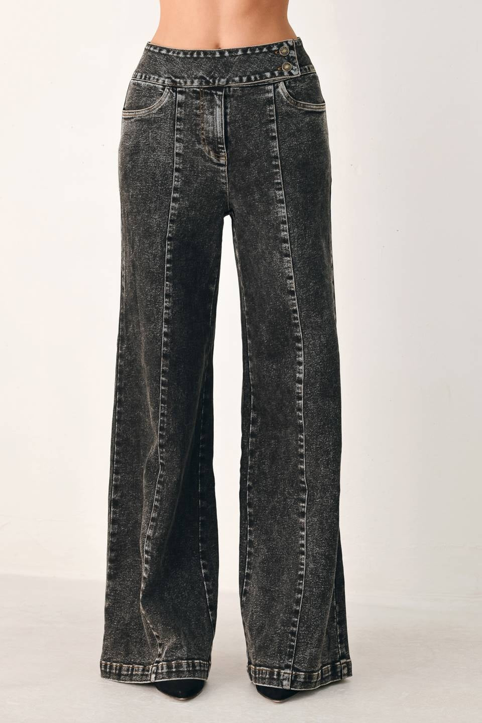 ACID WASHED DENIM PANTS