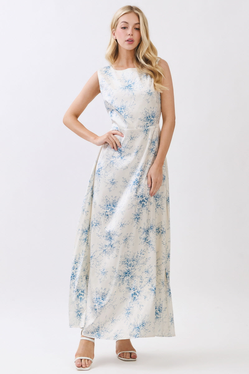 FLORAL PRINTED WOVEN MAXI DRESS