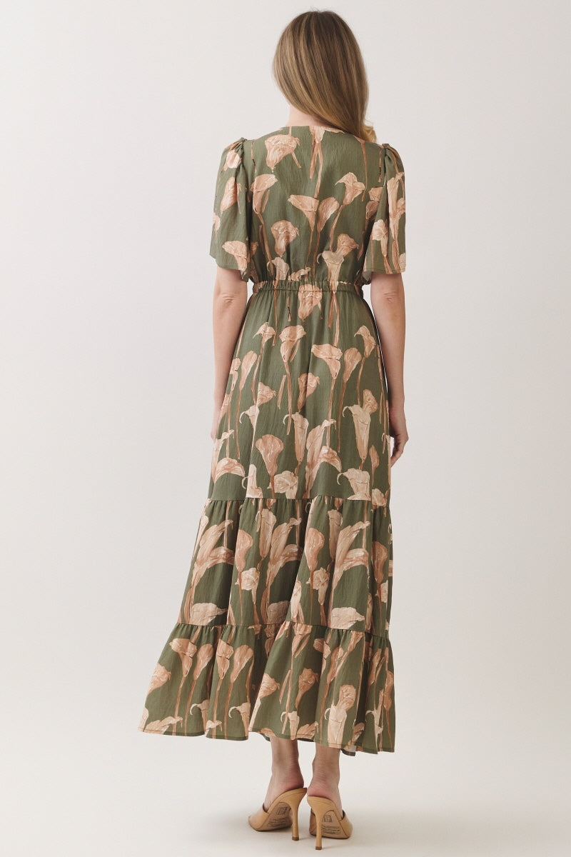 PRINTED WOVEN MAXI DRESS