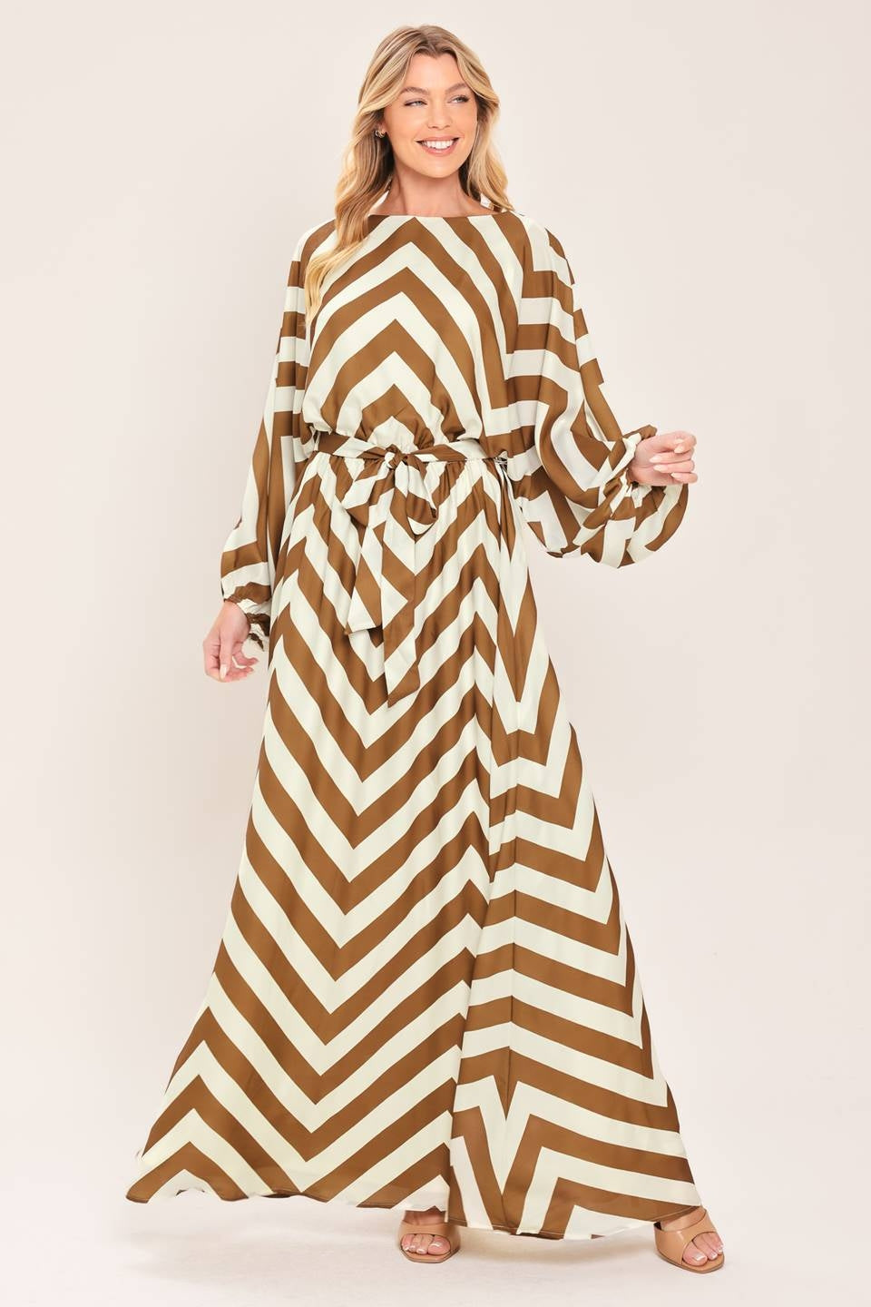 STRIPE WOVEN MAXI DRESS