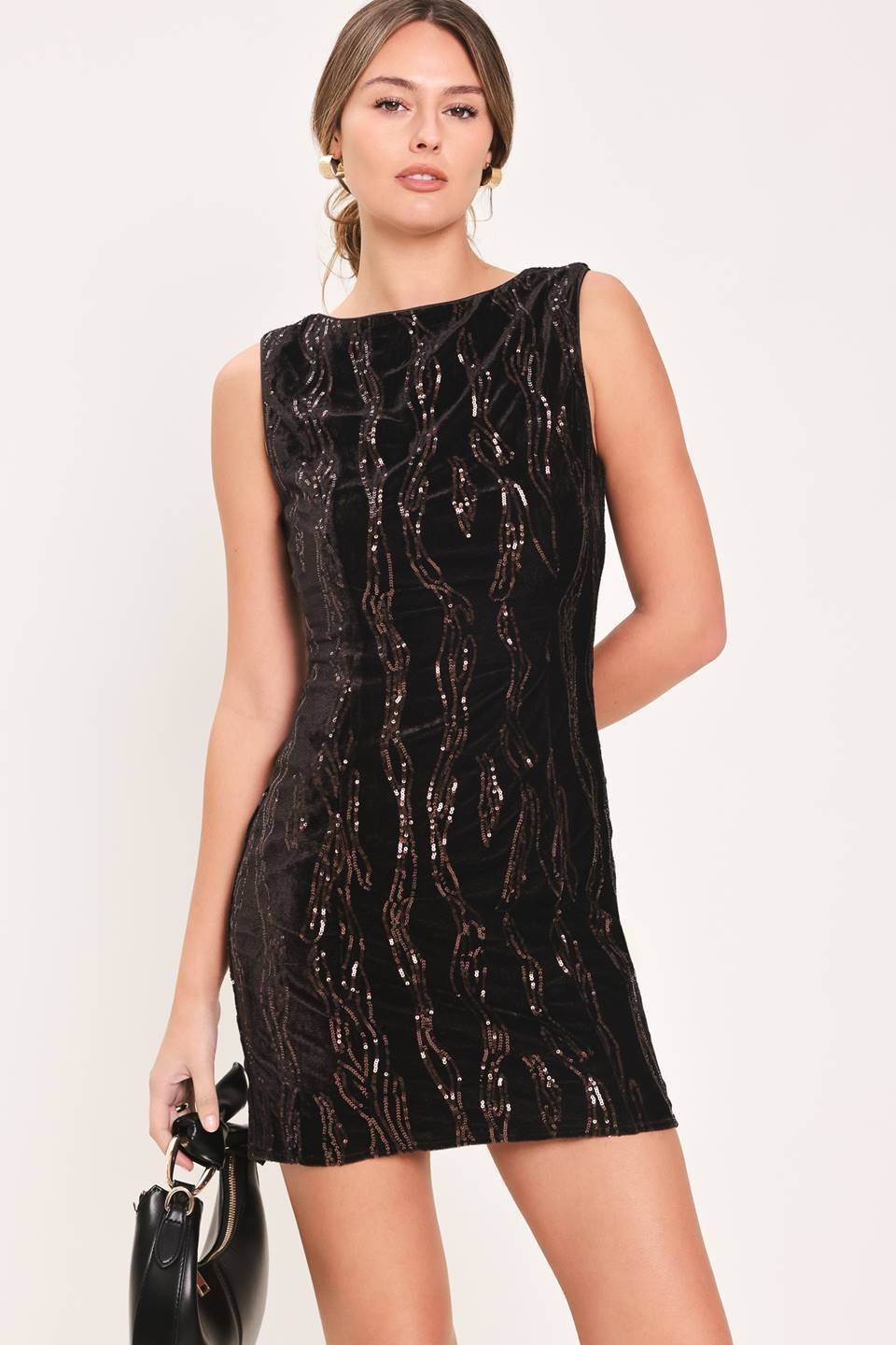 SEQUIN VELVET MINI DRESS