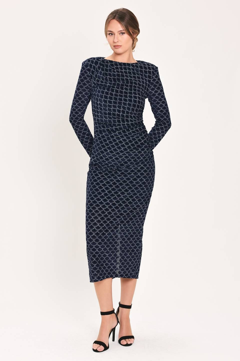 BURNOUT VELVET MIDI DRESS