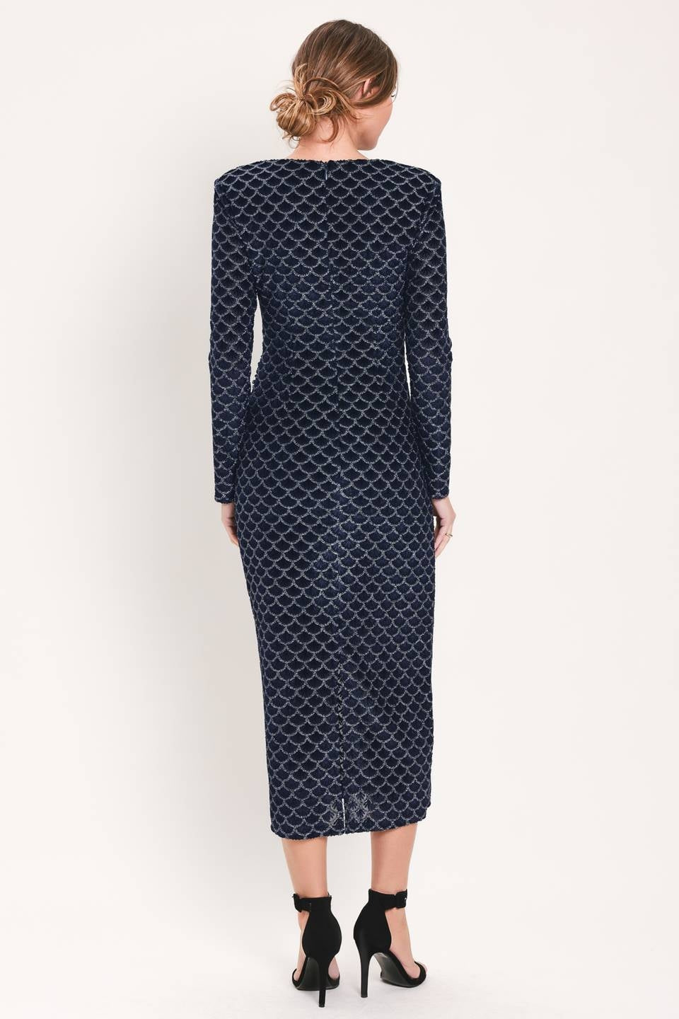 BURNOUT VELVET MIDI DRESS