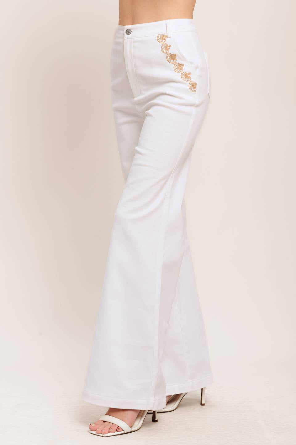 SOLID WOVEN WIDE LEG PANTS