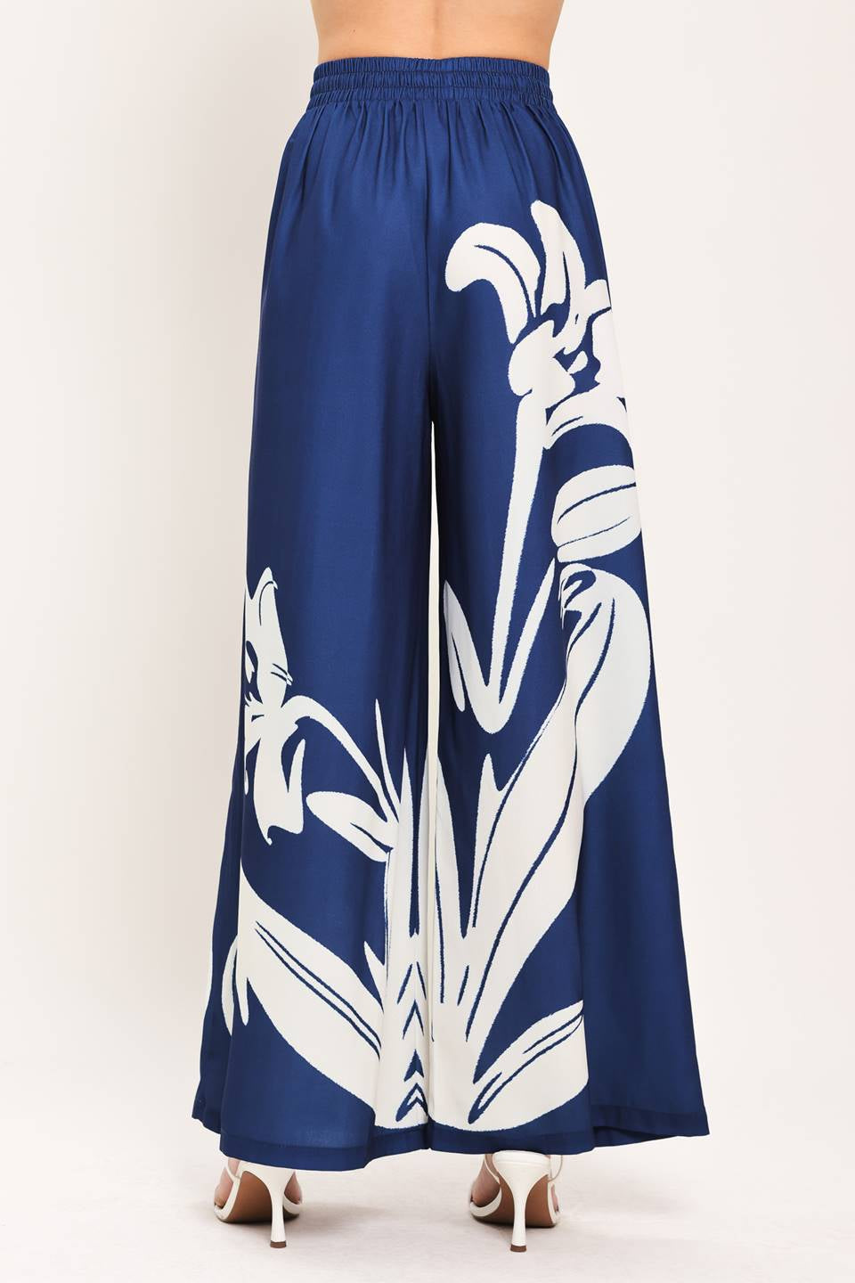 PRINTED WOVEN WIDE LEG PANT