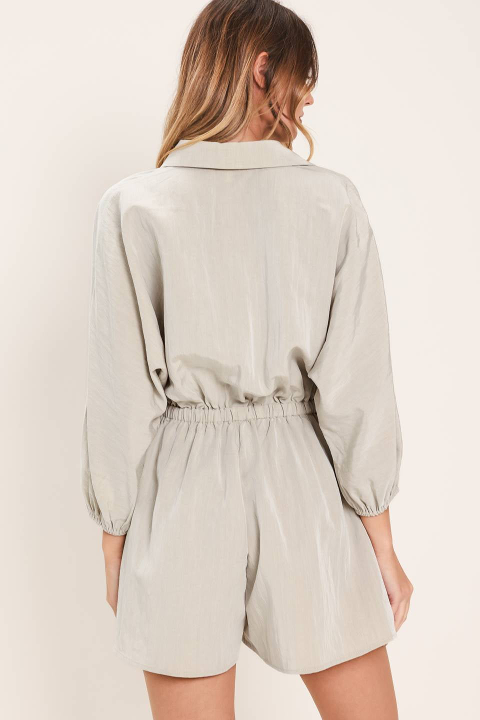 SOLID WOVEN ROMPER