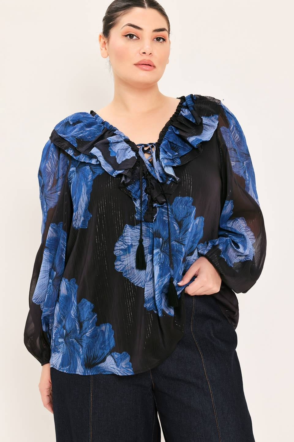 PLUS - PRINTED WOVEN BLOUSE