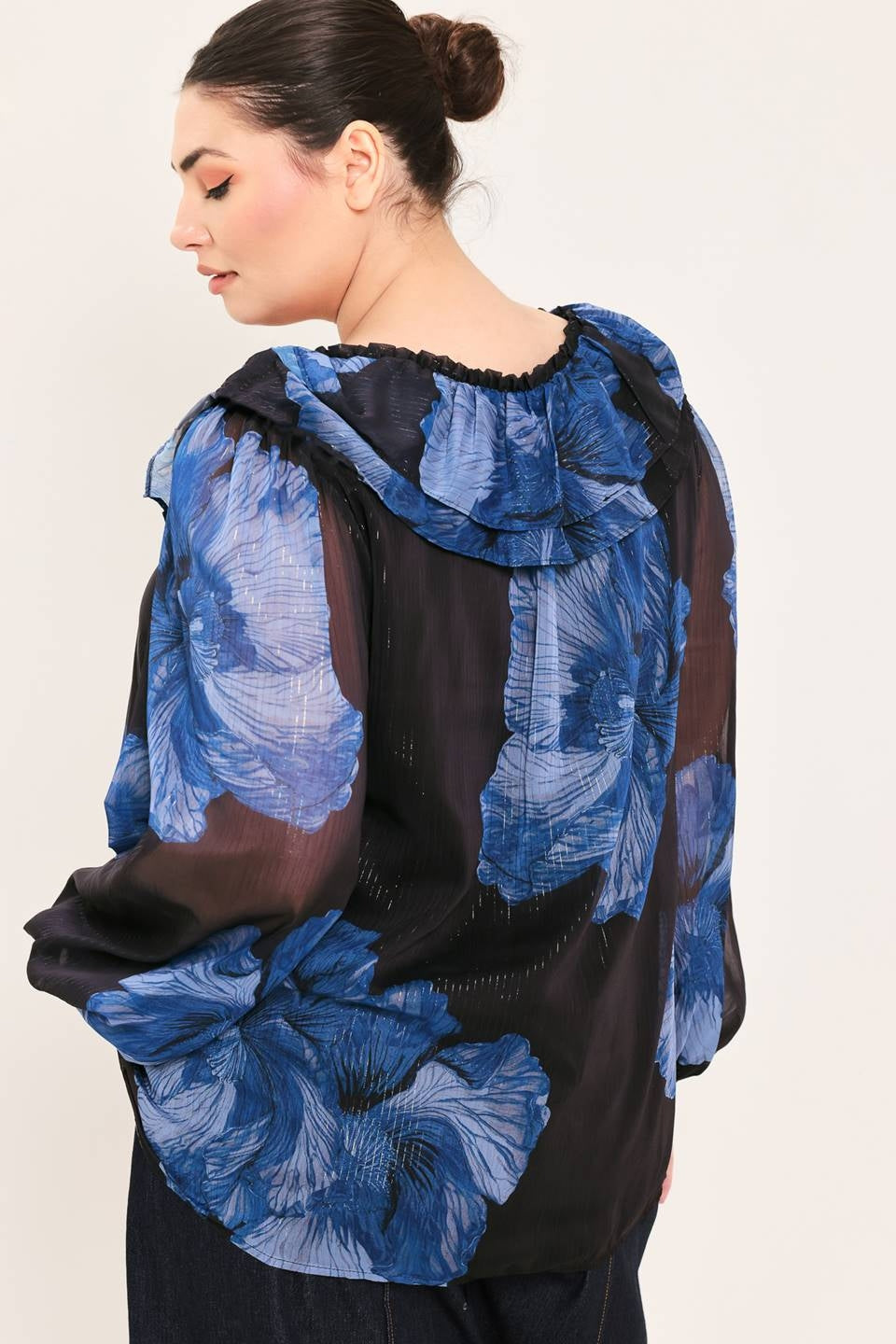 PLUS - PRINTED WOVEN BLOUSE
