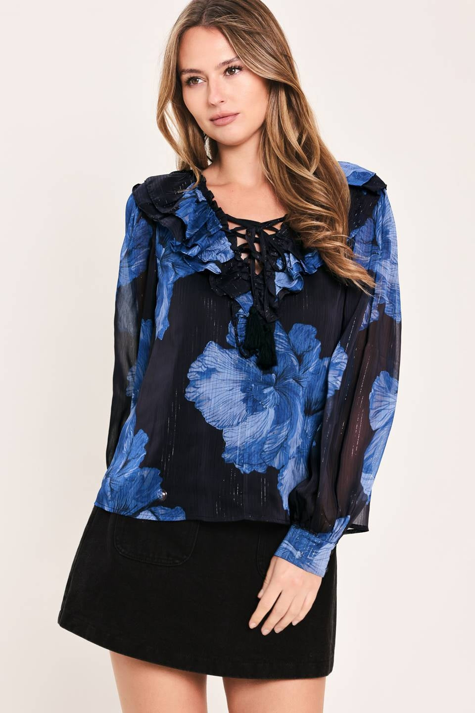 PRINTED WOVEN BLOUSE