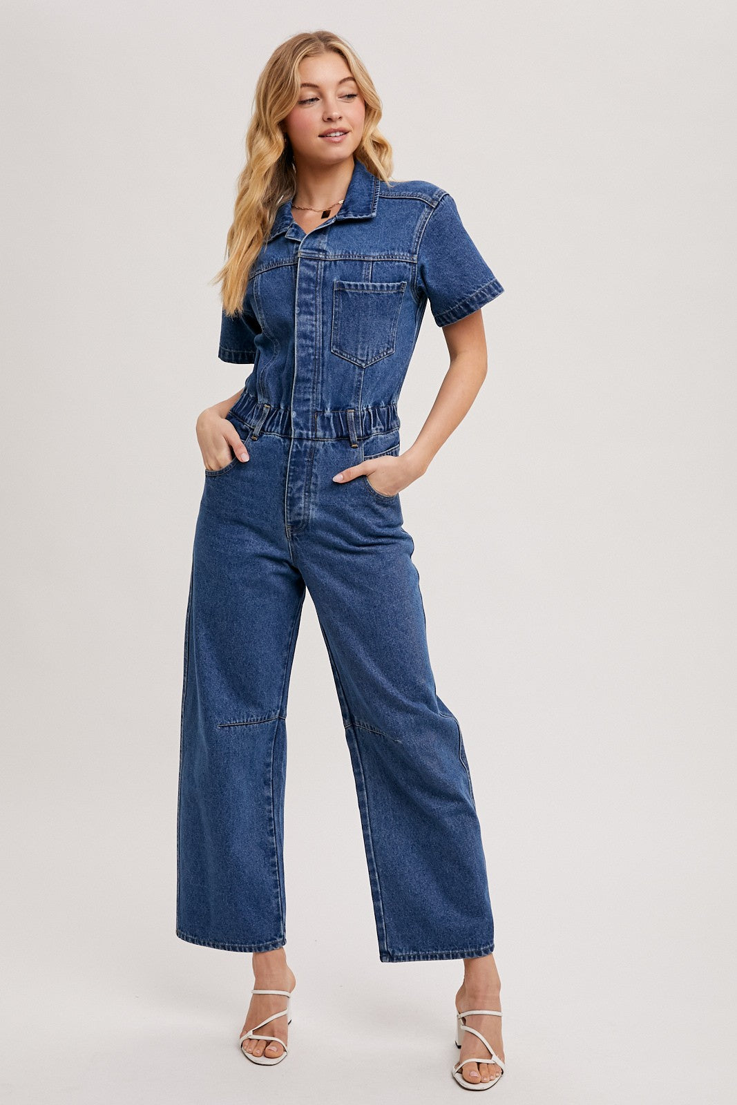 DENIM BUTTON FRON SHIRT JUMPSUIT