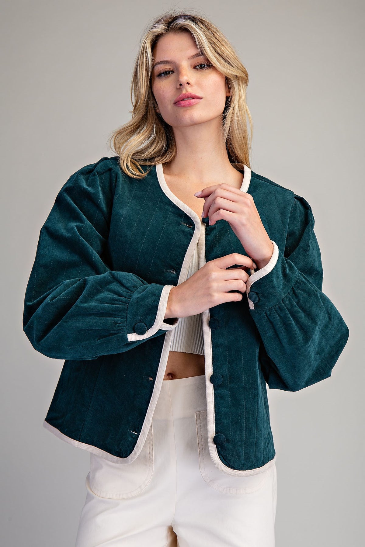 SOFT WASHED BUTTON DOWN JACKET