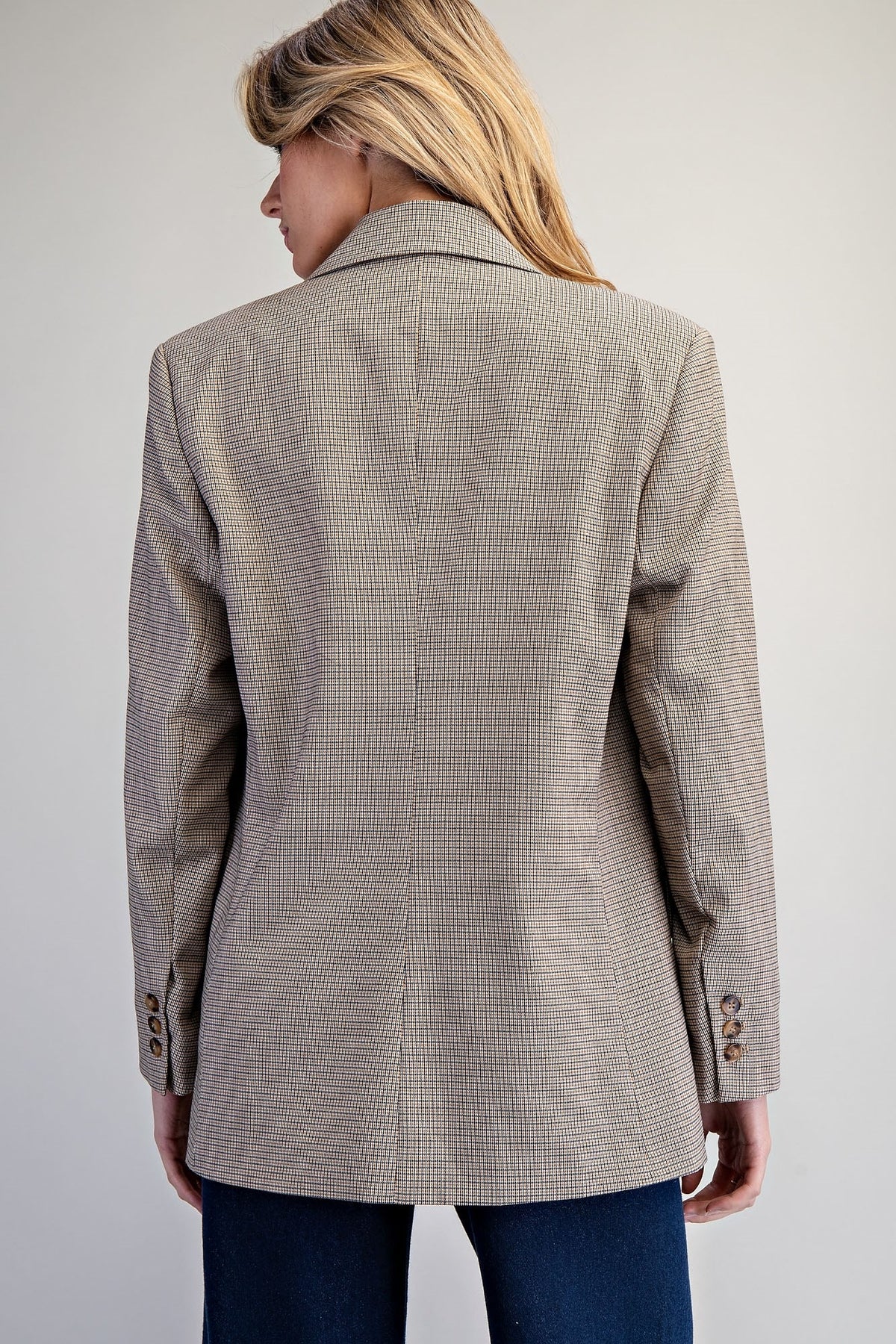 PINTED SINGLE BUTTON FRONT BLAZER