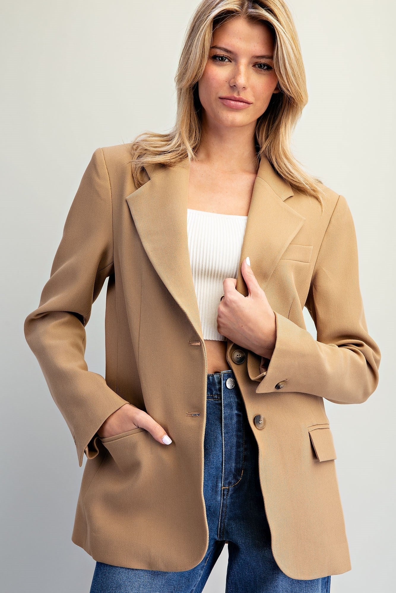 TAILORED NOTCH LAPEL BLAZER