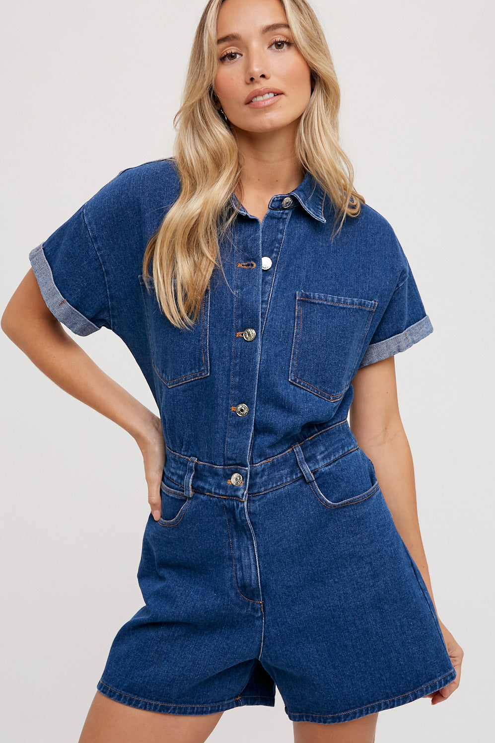 DENIM ROMPER