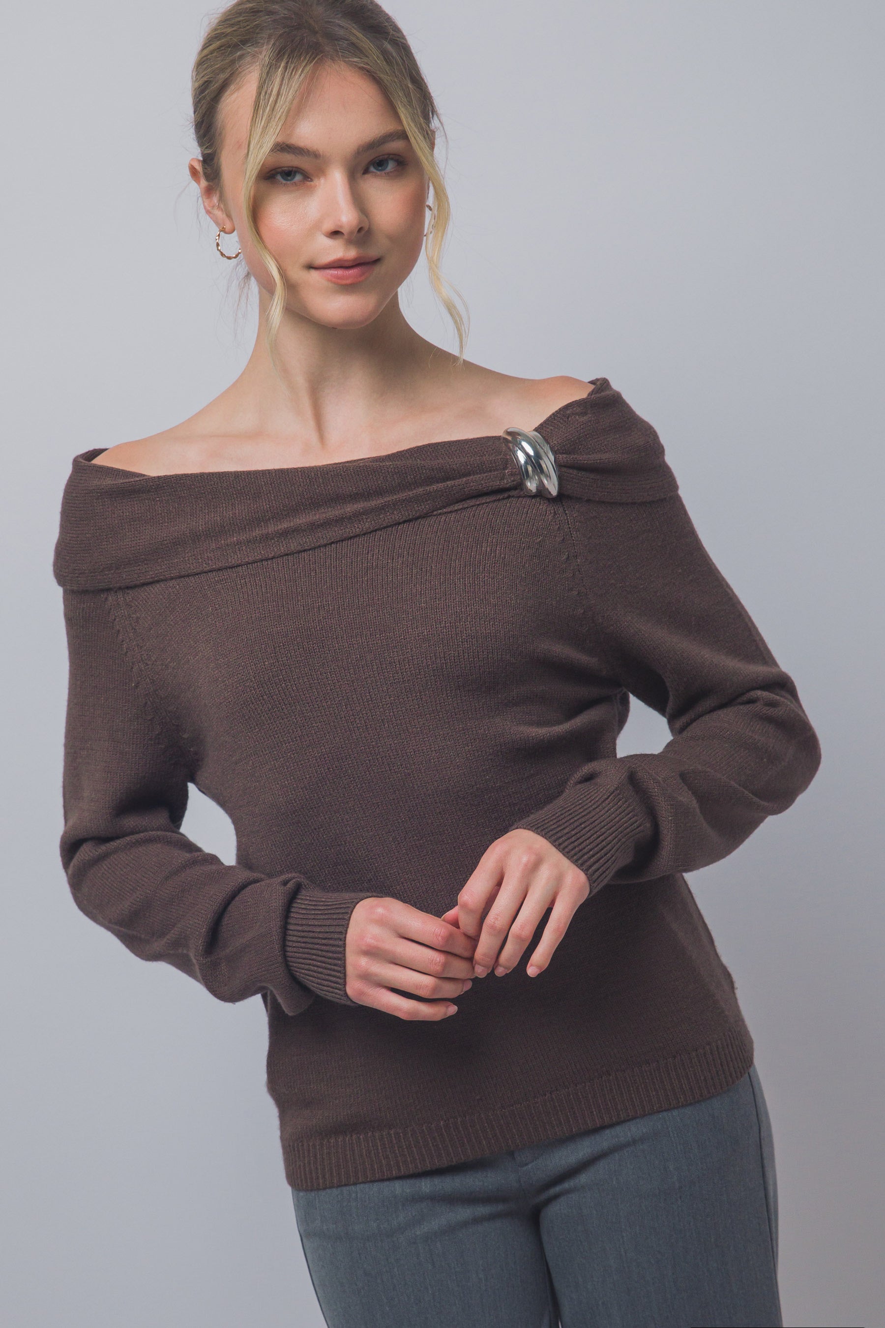 ZARA OFF SHOULDER KNIT TOP