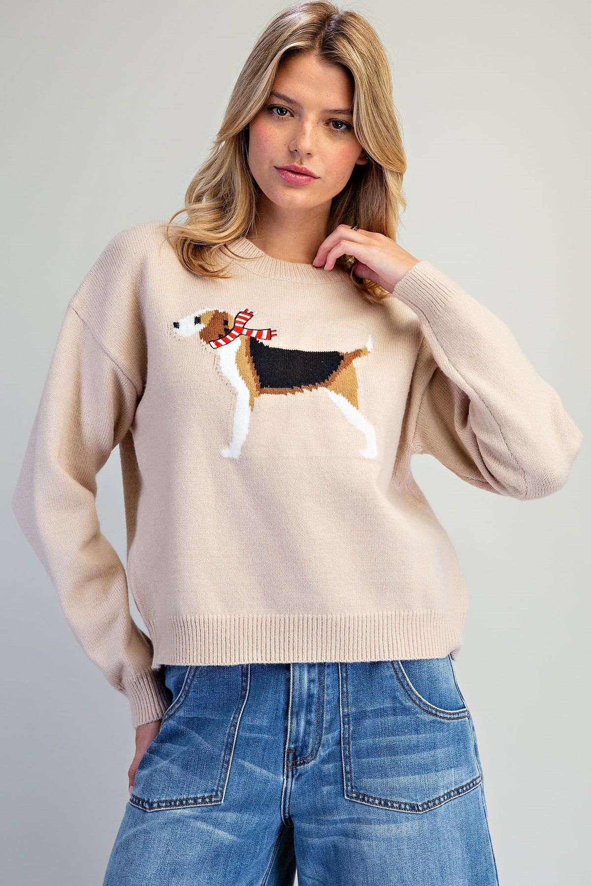 DOG LONG SLEEVE KNIT SWEATER