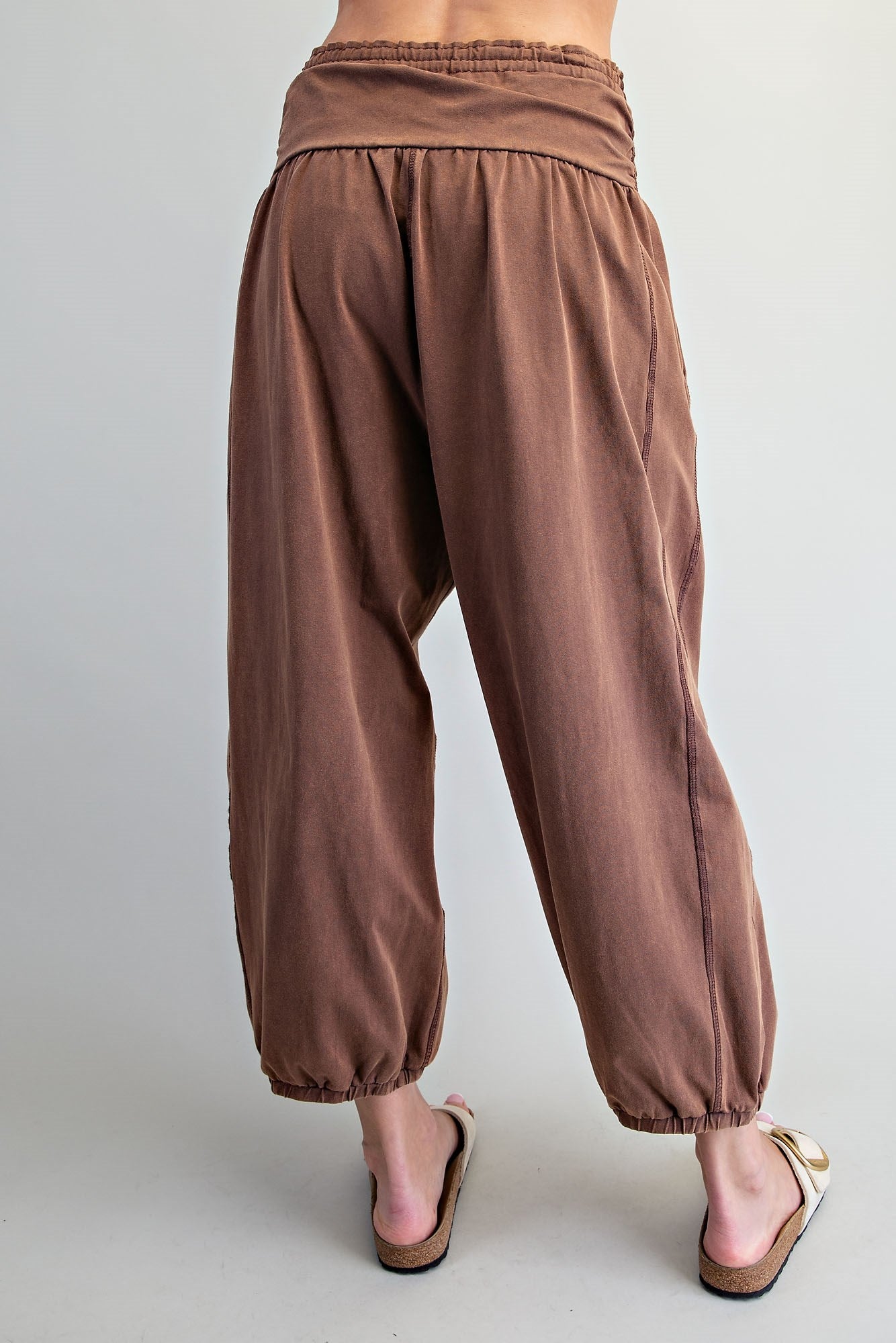 WIDE WAISTBAND SOLID JOGGER PANTS