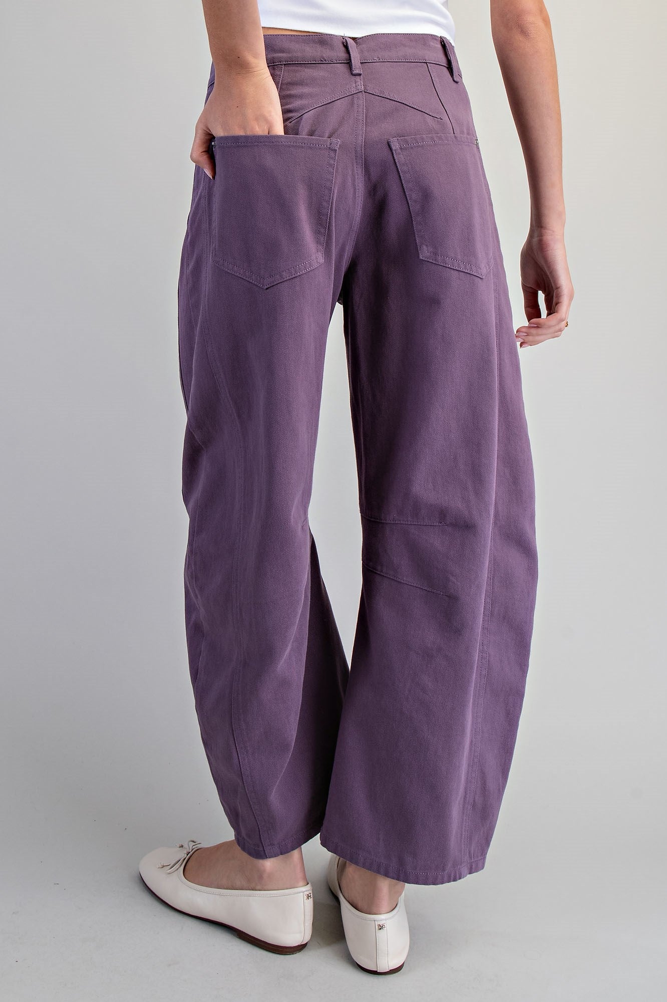 MINERAL WASHED BARREL PANTS