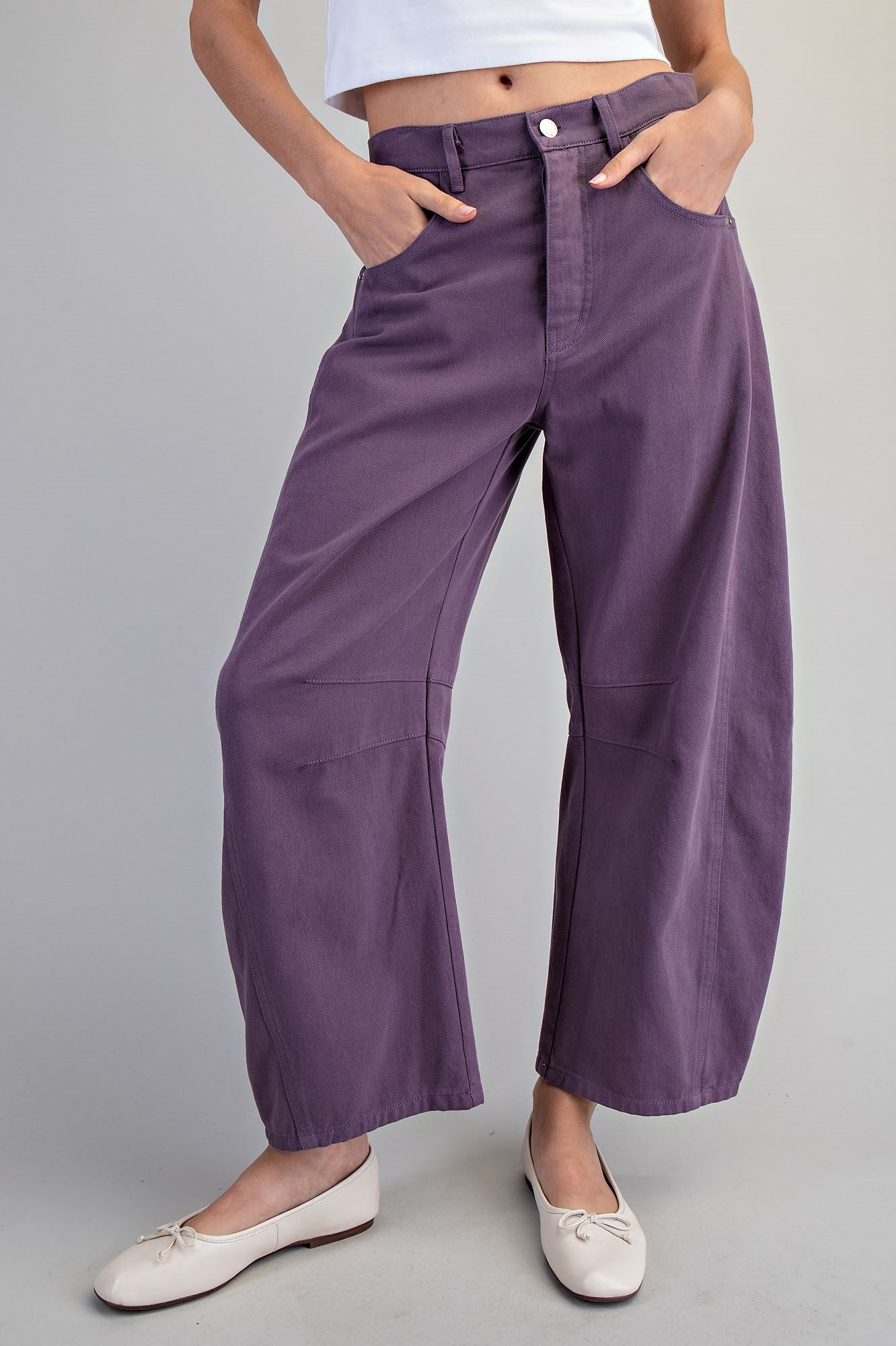 MINERAL WASHED BARREL PANTS