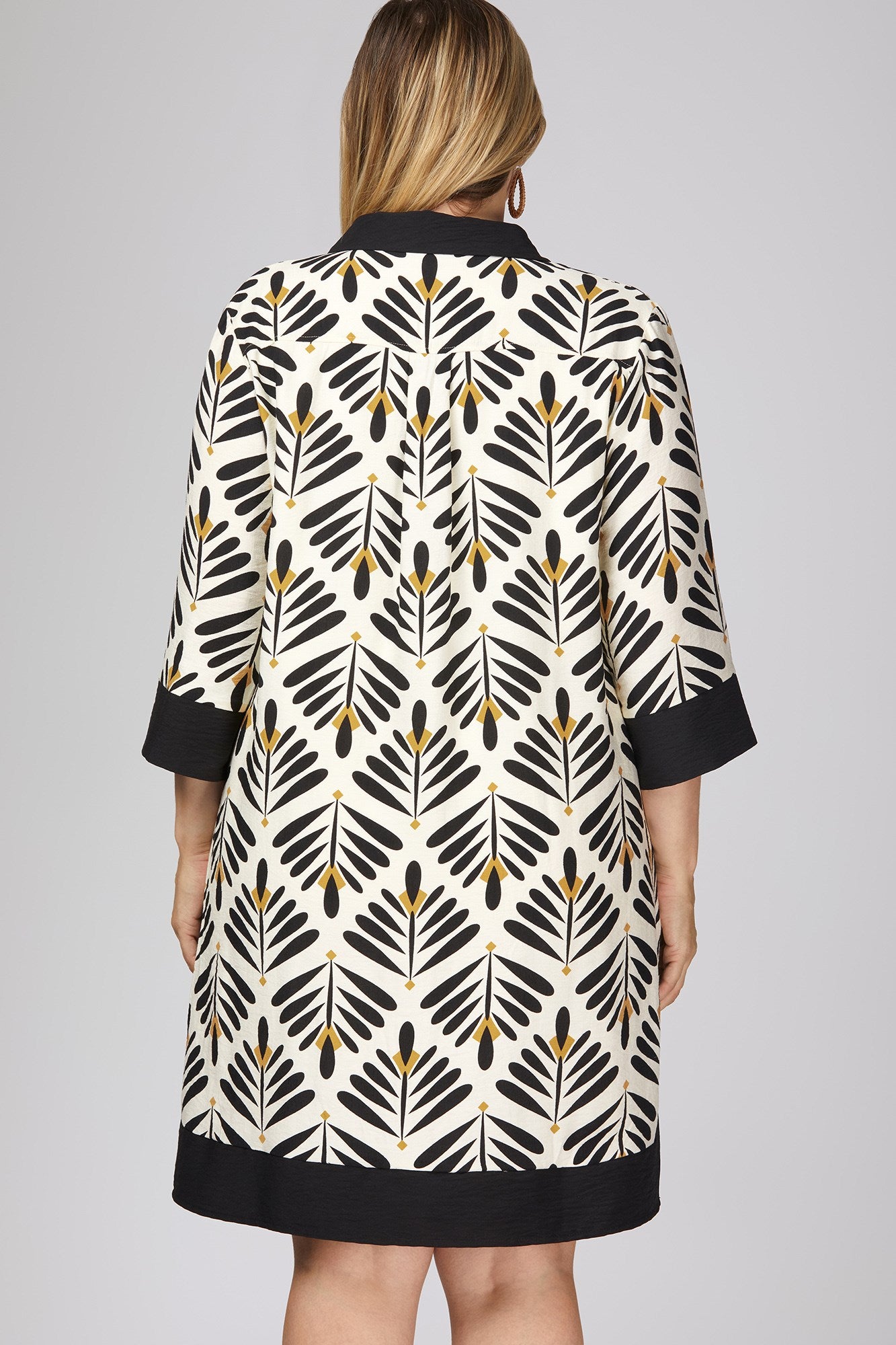 PLUS - HALF SLEEVE PRINTED MINI DRESS