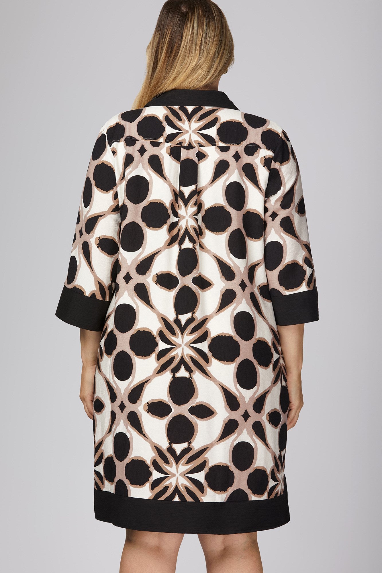 PLUS - HALF SLEEVE PRINTED MINI DRESS