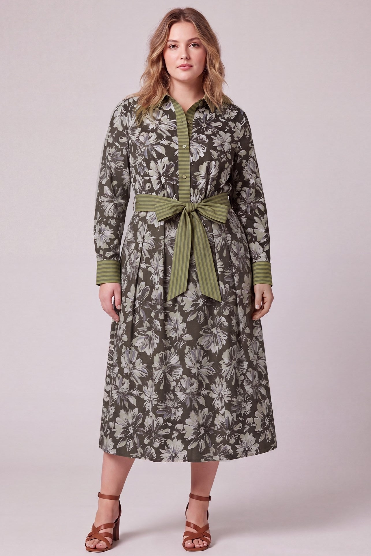 PLUS - PRINTED WOVEN MIDI DRESS