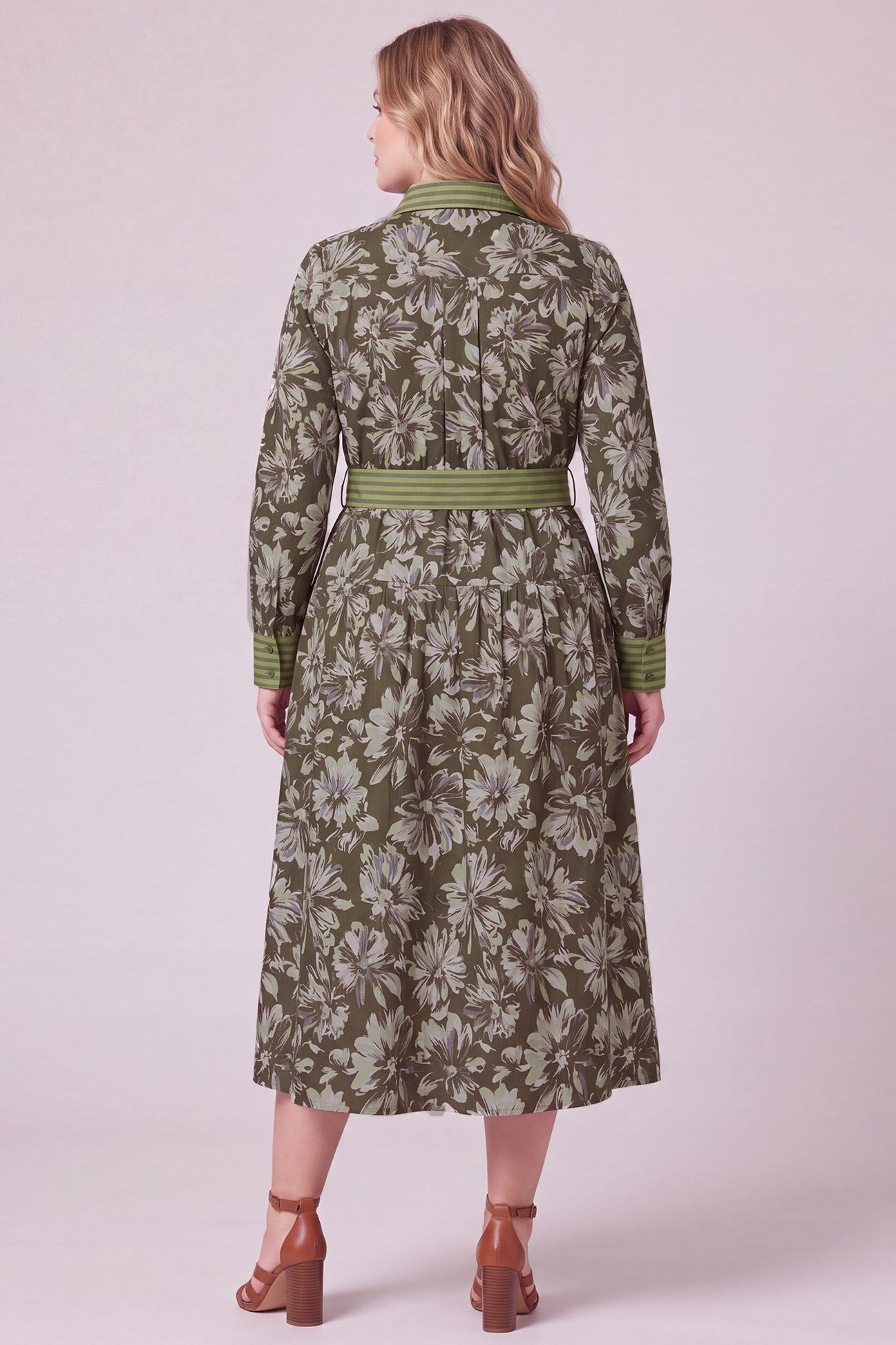 PLUS - PRINTED WOVEN MIDI DRESS